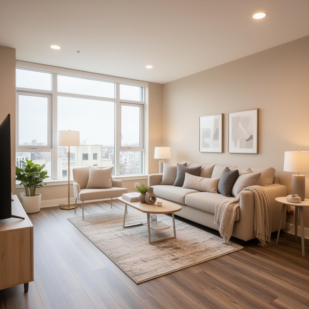 Bright living room interior